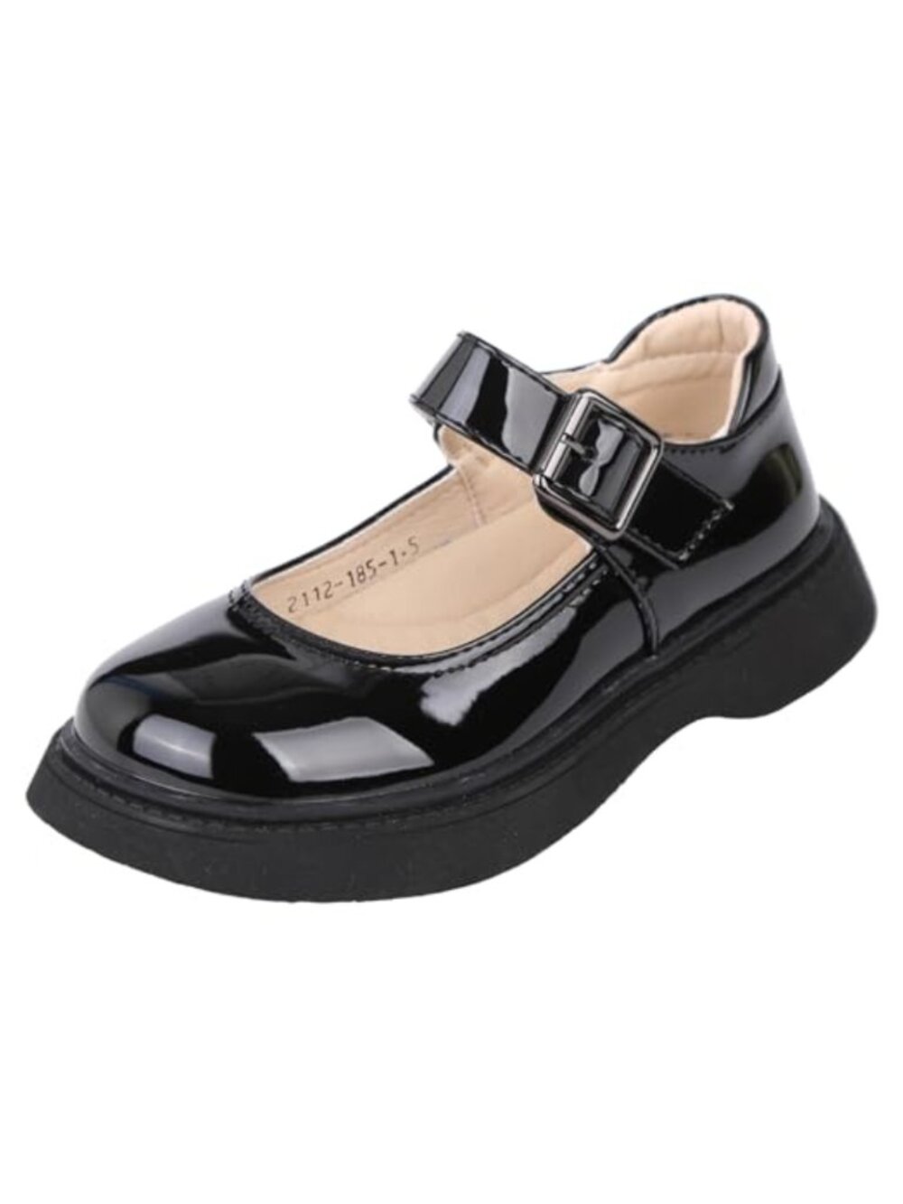 Premium PU Platform Mary Jane Dress Shoes Round Toe Adjustable Strap